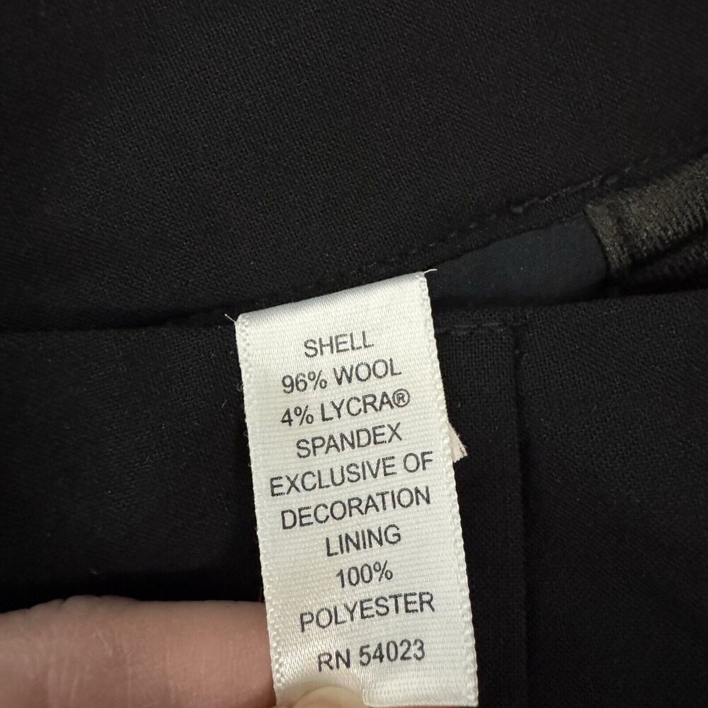 Banana Republic Pants 8 Martin Fit Black Wool Stretch Wide Leg Pleated Career - Picture 9 of 11